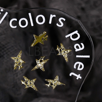 Star Alloy Rhinestone Cabochons MRMJ-WH0075-114-19-1