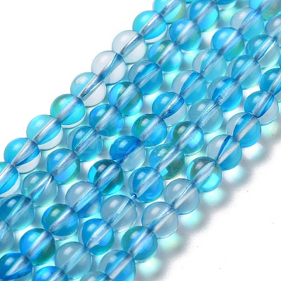Synthetic Moonstone Beads Strands G-P528-J01-15-1