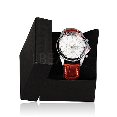 Stainless Steel Leather Wrist Watch WACH-A002-07-1