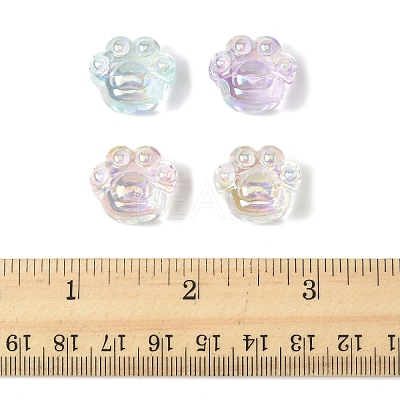 32Pcs UV Plating Rainbow Iridescent Acrylic Beads OACR-FS0002-15-1