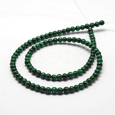 Natural Malachite Bead Strands G-O143-10-4mm-1