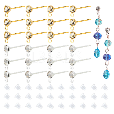 Brass Post Earring Findings KK-PH0004-49-1