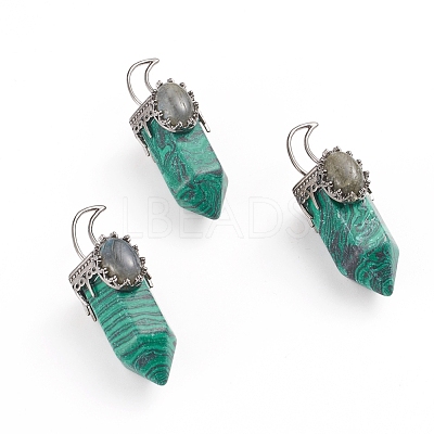 Synthetic Malachite Pointed Big Pendants G-I275-01B-1