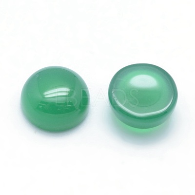 Natural Dyed & Heated Green Onyx Agate Cabochons X-G-P393-R05-10MM-1