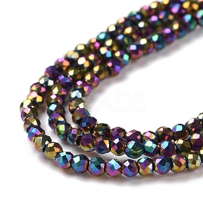 Electroplate Glass Beads Strands GLAA-H021-01A-FP13-1