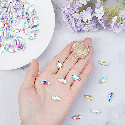 Pointed Back Glass Rhinestone Cabochons RGLA-OC0001-08C-1