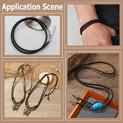 8M Braided Cowhide Leather Cord NWIR-3.0-02B-1