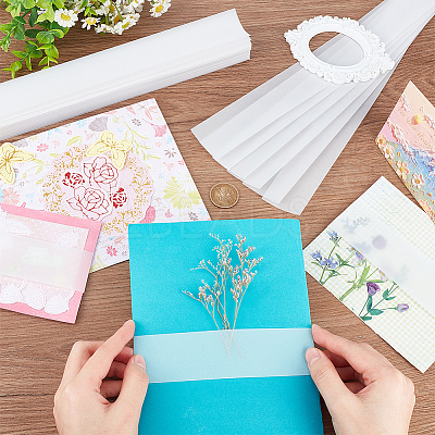 Translucent Tracing Paper Invitation Display Cards Belly Bands DIY-WH0430-427-1