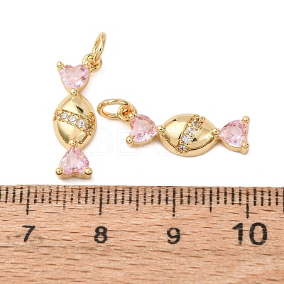 Brass Micro Pave Cubic Zirconia Pendants X-KK-D019-23G-1