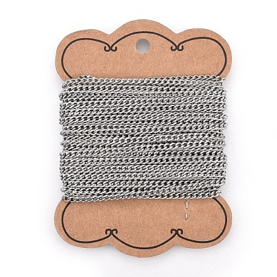 Tarnish Resistant 201 Stainless Steel Curb Chains CHS-L017-22B-1