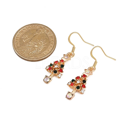 Christmas Theme Alloy Rhinestone Dangle Earrings EJEW-JE06627-01-1