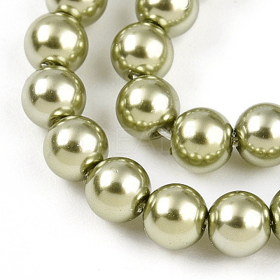 Baking Paint Pearlized Glass Pearl Bead Strands HY-N002-4mm-A07-1