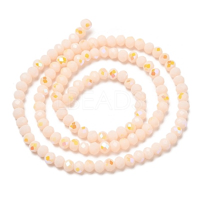 Electroplate Opaque Solid Color Glass Beads Strands EGLA-A034-P4mm-L18-1