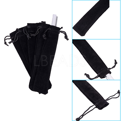 Rectangle Velvet Pouches X-TP-WH0005-01-1