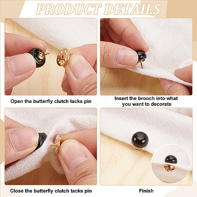48Pcs 2 Colors Pearl Button Pins for Jeans BUTT-FG0001-38-1