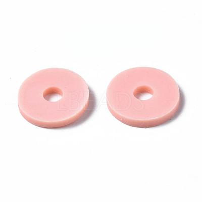 Flat Round Handmade Polymer Clay Beads CLAY-R067-12mm-18-1