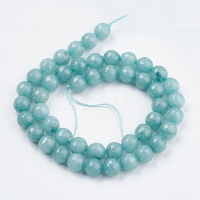 Natural White Jade Bead Strands X-G-R166-8mm-20-1