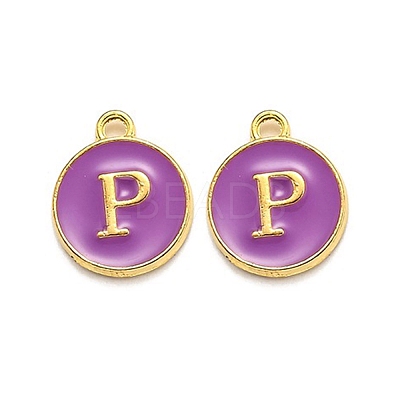 Golden Plated Alloy Enamel Charms ENAM-Q437-12P-1