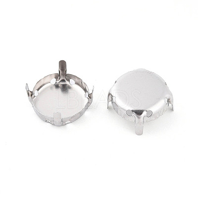 201 Stainless Steel Sew on Prong Settings STAS-T032-01-14mm-P-1