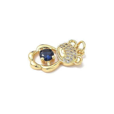 Brass Micro Pave Cubic Zirconia Pendants KK-Q068-04A-1