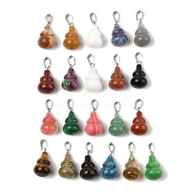 Natural & Synthetic Mixed Gemstone Pendants X-G-B127-03P-1