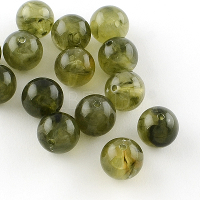 Acrylic Imitation Gemstone Beads OACR-R029-10mm-02-1