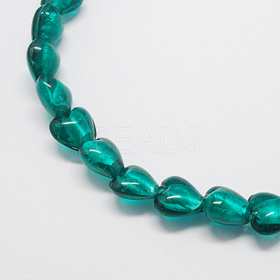 Handmade Silver Foil Glass Beads FOIL-R050-15x10mm-11-1