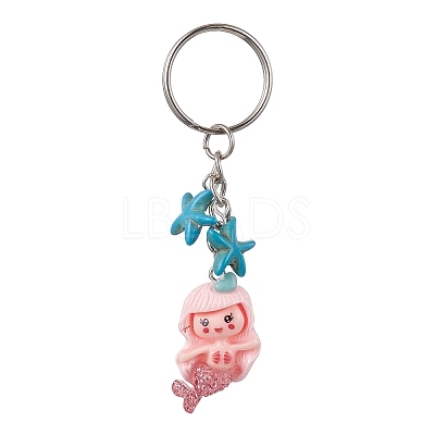Mermaid Opaque Resin Pendant Keychain X1-KEYC-JKC00624-04-1