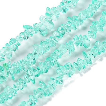 Spray Painted Transparent Glass Beads Strands X-GLAA-P060-01A-08-1