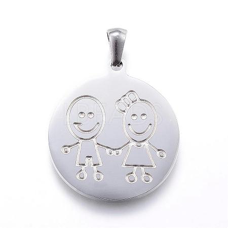 304 Stainless Steel Pendants STAS-G124-08P-1