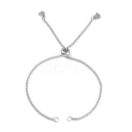 304 Stainless Steel Rolo Chain Slider Bracelet Making AJEW-JB01117-02-1
