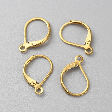 Brass Leverback Earring Findings KK-WH0044-142D-G-1