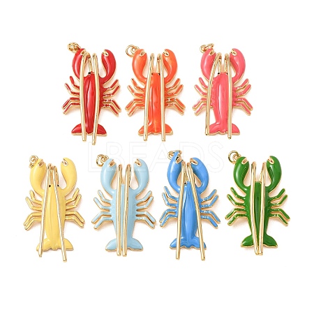 Brass with Enamel Pendants KK-CBA2F11-10G-1
