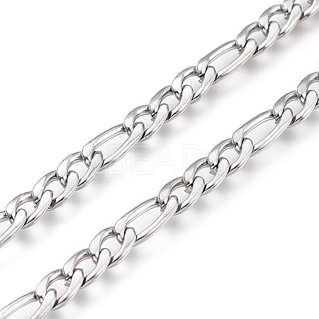Tarnish Resistant 304 Stainless Steel Figaro Chain CHS-M003-12P-A-1