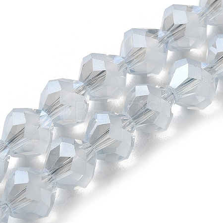 Electroplate Transparent Glass Beads Strands X-EGLA-I019-PL03-1