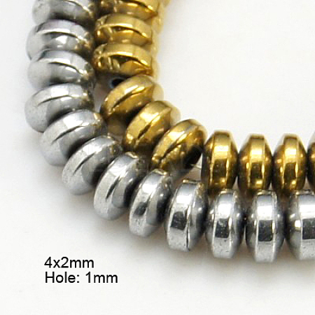 Non-Magnetic Synthetic Hematite Beads Strands G-C124-4x2mm-M-1