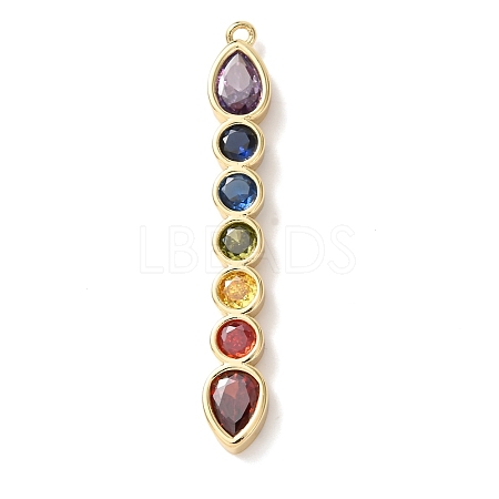 Brass Micro Pave Cubic Zirconia Pendants KK-A295-06A-G-1