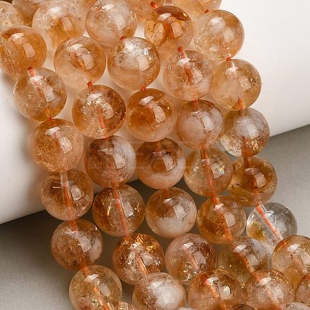 Hearted Natural Citrine Beads Strands GG-T002-A01-12mm-1