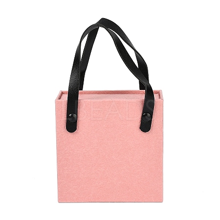 PU Jewelry Set Drawer Boxes with Square Sponge Inside and Texture Paper Rectangle Jewelry Bags ABAG-B009-02D-1