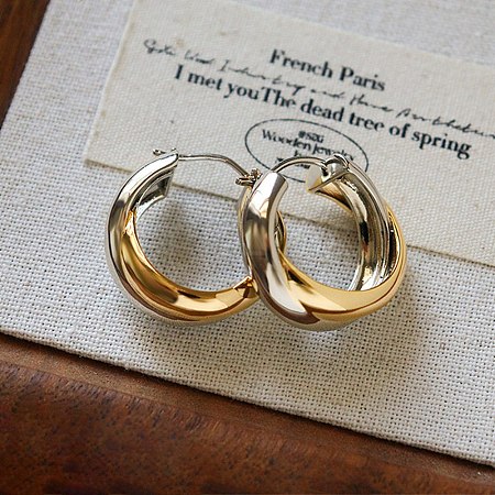 Brass Hoop Earrings for Women WG23C46-01-1