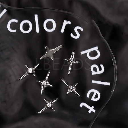 Star Alloy Rhinestone Cabochons MRMJ-WH0075-114-21-1