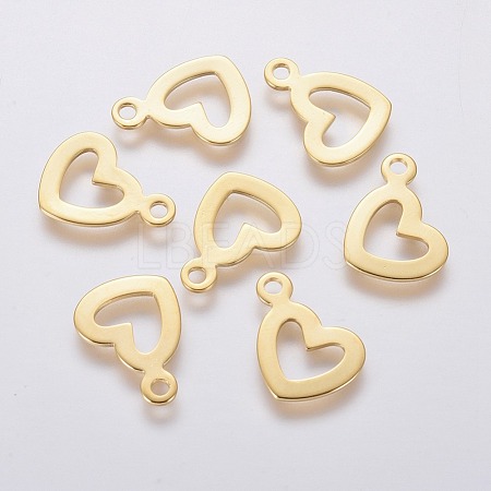 304 Stainless Steel Open Heart Charms STAS-L234-087G-1