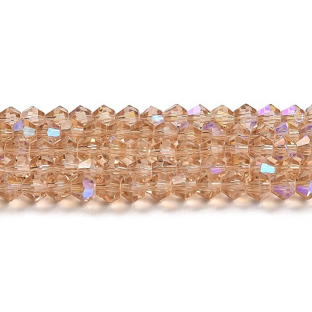 Transparent Electroplate Glass Beads Strands EGLA-A039-T6mm-L12-1