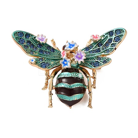 Bee with Flower Enamel Pins RB-CBAC813-01G-02-1