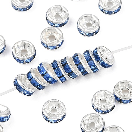 Brass Grade A Rhinestone Spacer Beads RSB036NF-14-1
