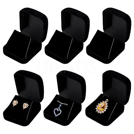 Flocking Jewelry Pendant Storage Boxes CON-WH0089-181A-1