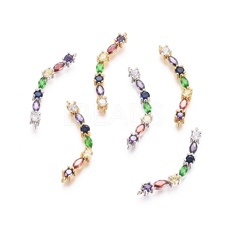 Chakra Brass Micro Pave Cubic Zirconia Links Connectors ZIRC-G161-28-1