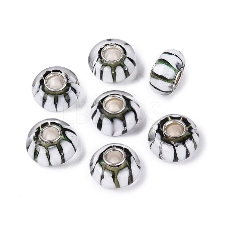 Handmade Lampwork & Brass Core European Beads LAMP-N044-01S-01-1