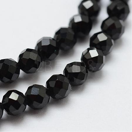 Natural Black Spinel Beads Strands G-E366-07-5mm-1