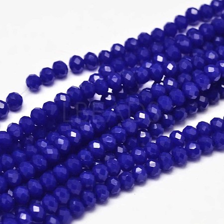 Faceted Rondelle Glass Beads Strands GLAA-I033-4mm-24-1